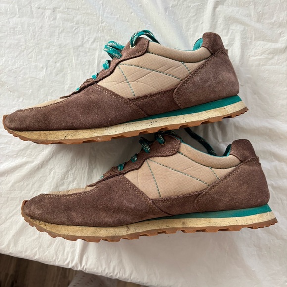 NWOT L. L. Bean Katahdin trail suede mesh Shoes - Beige brown turquoise SZ 11 M - Picture 4 of 13